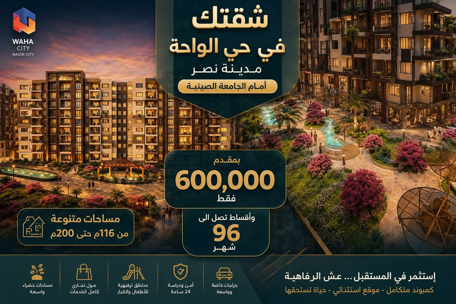 بمقدم 750.000 امتلك وحدتك في كومباوند sarah residence في مدينه نصر